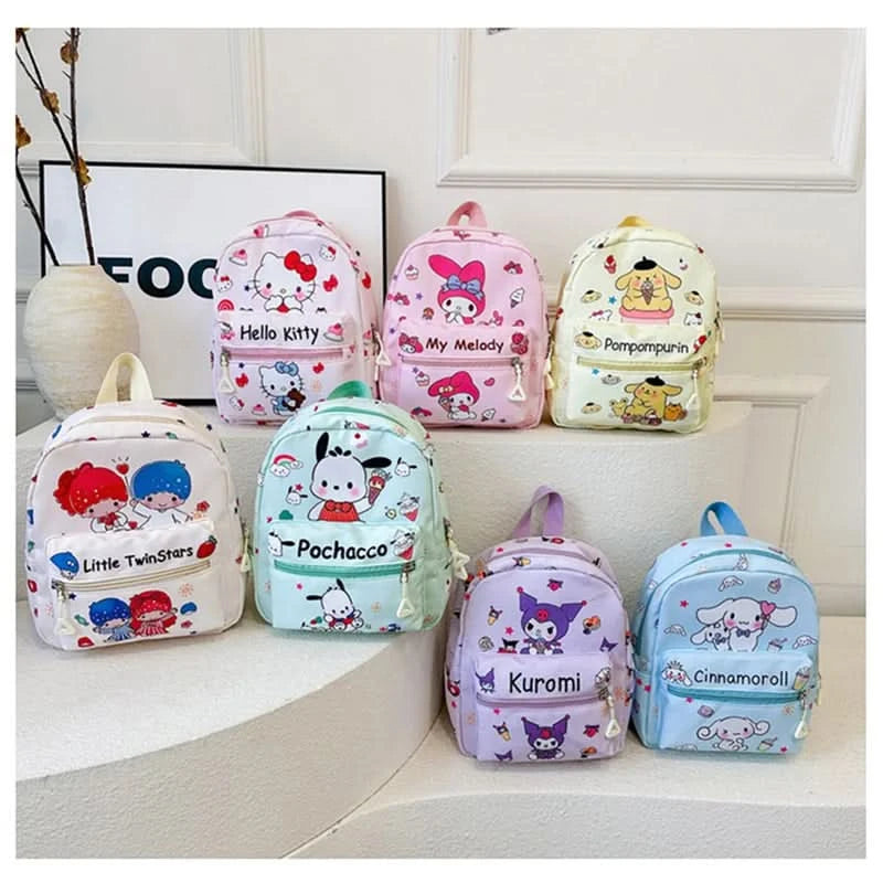 Sanrio Kuromi Hello Kitty My Melody Cinnamoroll Cartoon Backpack Cute Pompom Purin Pochacco School Bag For Adults Kids Sac A Dos - M & M Global