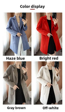 Plus Size Women's Long Sleeve Woolen Coat Pure Color Slim Fit Midi Length Spring New Style Compact Size Versatile Quality Pol...