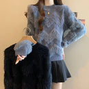 Solid Color Pullover Sweater Women's Autumn and Winter Fashion Long-sleeved Bottoming  Top