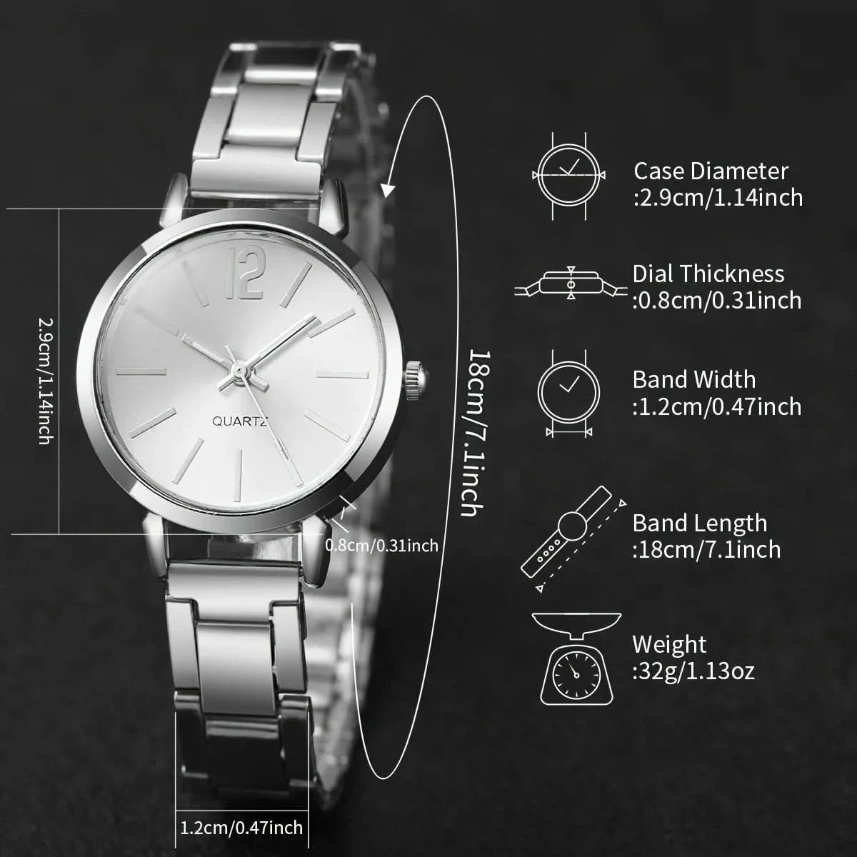 Luxury Watch for Women Simple Round Dial Stainless Fashion Gold Bracelet Quartz Wristwatch Students Ladies Watches Reloj Mujer - M & M Global