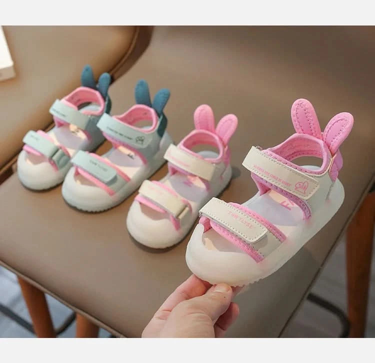 Children's Sandals 2-12 Years Old Cartoon Greenish Pink Soft Boys Girls Beach Shoes Casual Non-slip Kids Baby Sports Sandals - M & M Global
