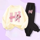 Girls' Cartoon Sweatshirt & Pants Set