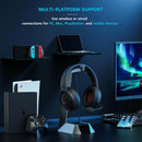 BINNUNE 2.4G Wireless Gaming Headset for PS5 PS4 PC NS Bluetooth USB Gamer Headphones with Noise Canceling Mic Work Earpones