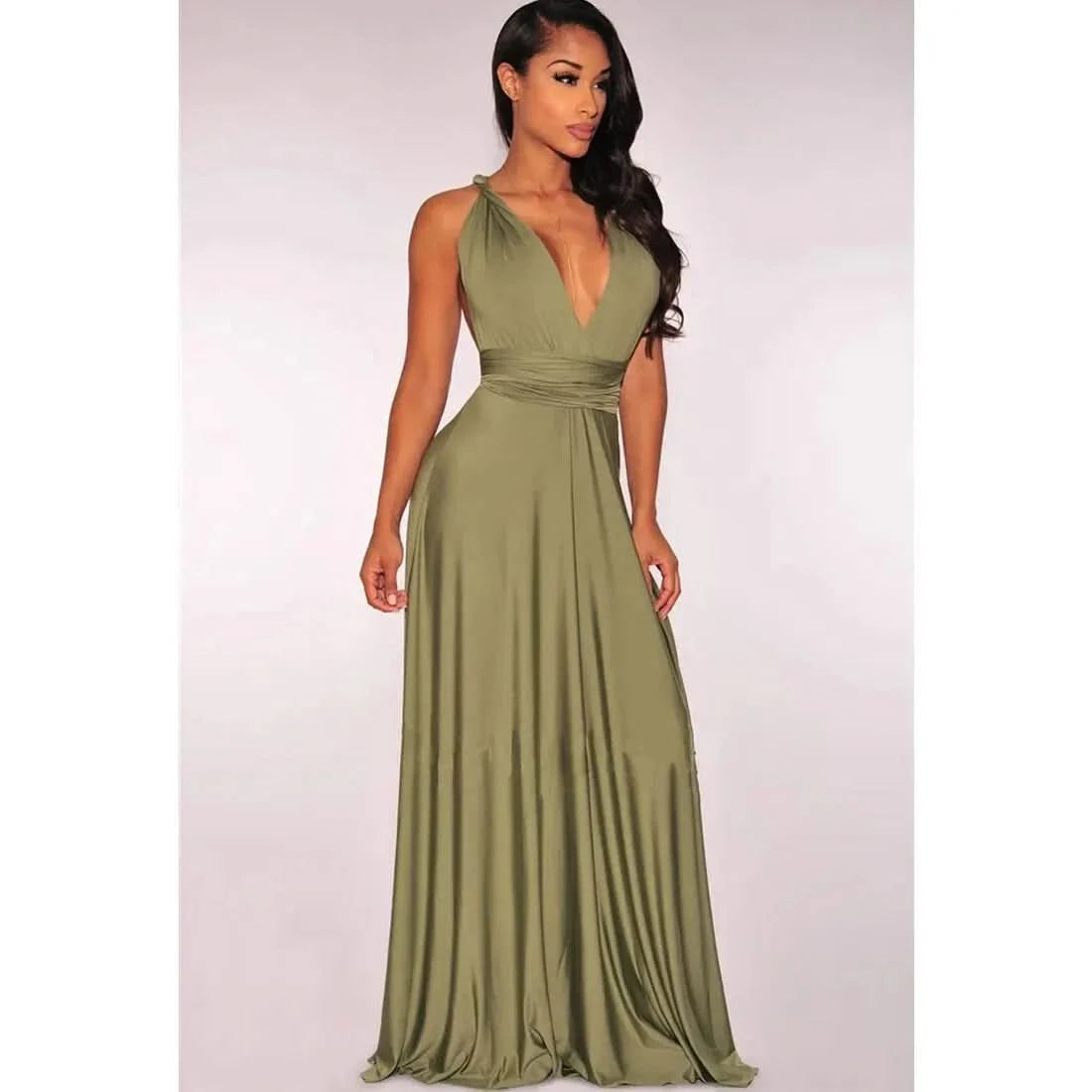 Sexy Women Multiway Wrap Convertible Boho Maxi Club Red Dress Bandage Long Dress Party Bridesmaids Infinity Robe Longue Femme - M & M Global