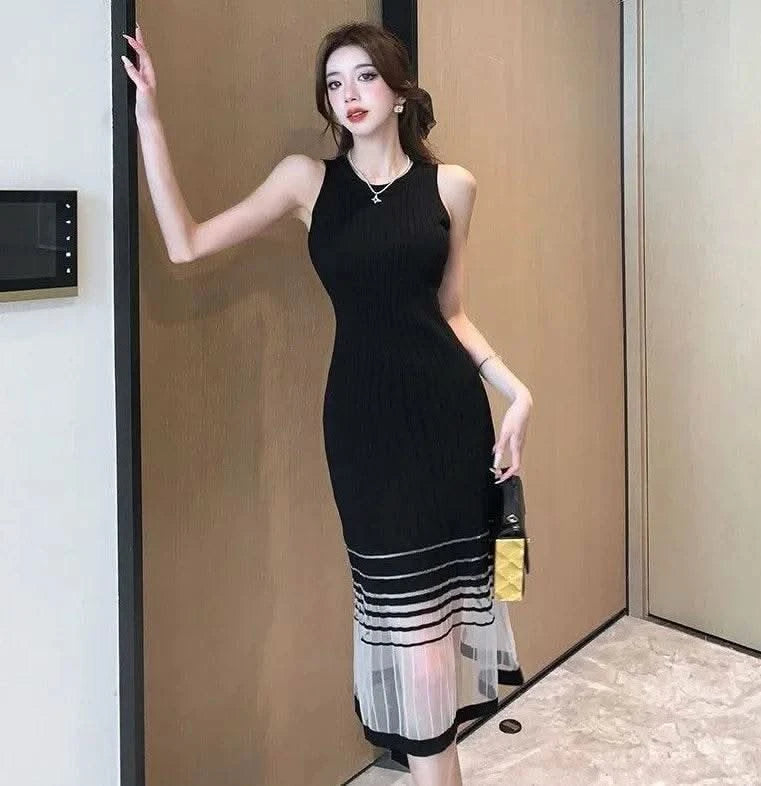 Dresses for Women Black SMidi Woman Dress Party Evening Night Club Prom Casual Youth G Fashion Summer 2024 Retro Sensual Sexy X - M & M Global