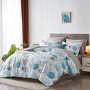 7-Piece Boho Bed in a Bag Comforter Set – Queen Size Bedding with Starfish Coral Print – Bohemian Comforter, Sheets & Pillowcases Included