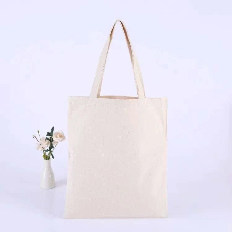 5 PCS Large Capacity Canvas Tote Shoulder Bag Fabric Cotton Cloth Reusable Shopping Bag Eco Tote Bag Casual Beach HandBag Daily - M & M Global