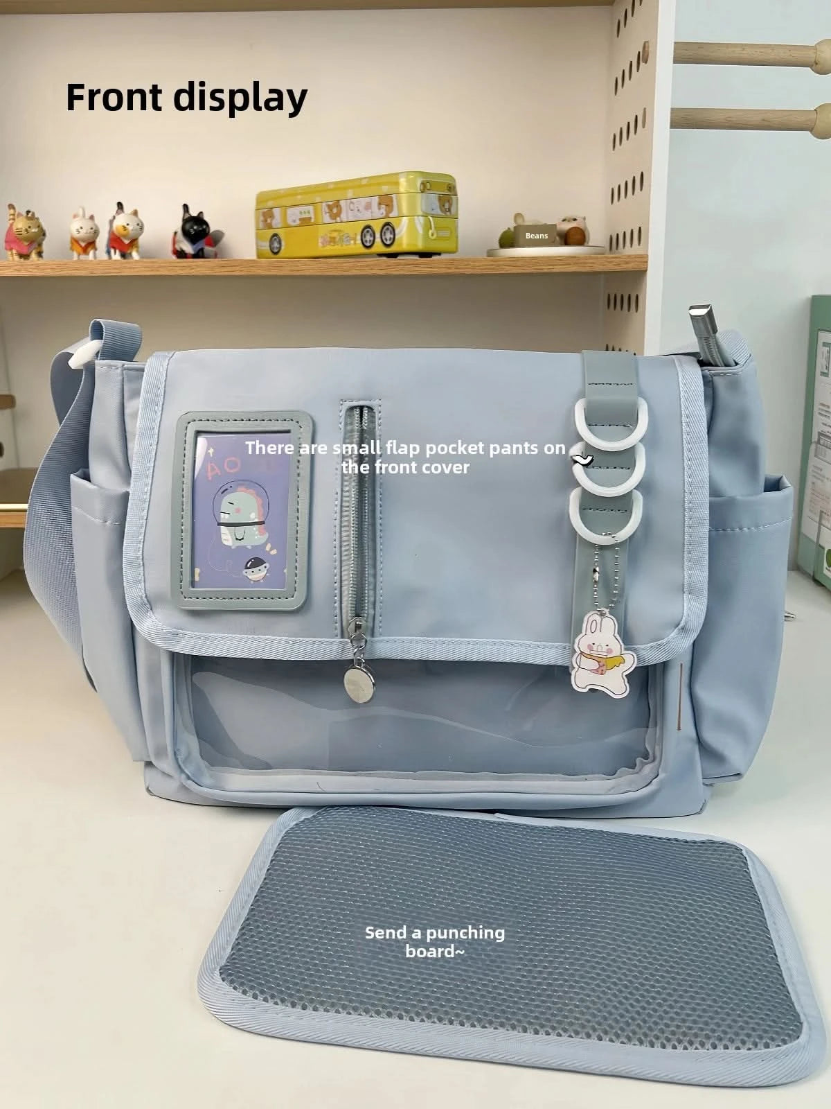 Y2K Japanese Harajuku School Bags for Teenage Girls New 2024 Transparent Itabag Crossbody Bag DIY Badges Display Plate Ita Bag - M & M Global