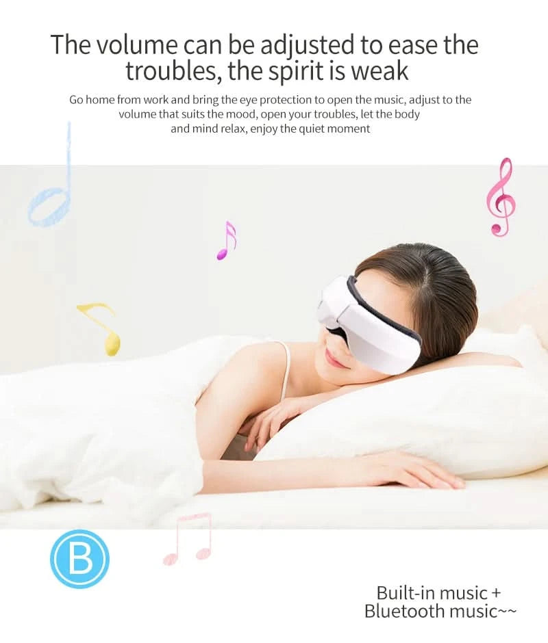 Smart Eye Massager Rechargeable Eye Mask For Dark Circles, Puffiness Dry Eyes Fatigue Relief Perfect For Sleep & Travel - M & M Global