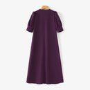 ZANZEA Fashion V-neck Pleated Dresses Women Solid Puff Short Sleeve Midi Dress 2024 Summer Elegant Street Loose Dress Oversized