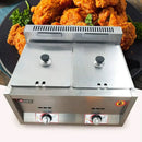 12 Liter Dual Tanks Commercial Stainless Steel Deep Fryer High Capacity Professional Gas Countertop Kitchen Frying Machine for F - M & M Global