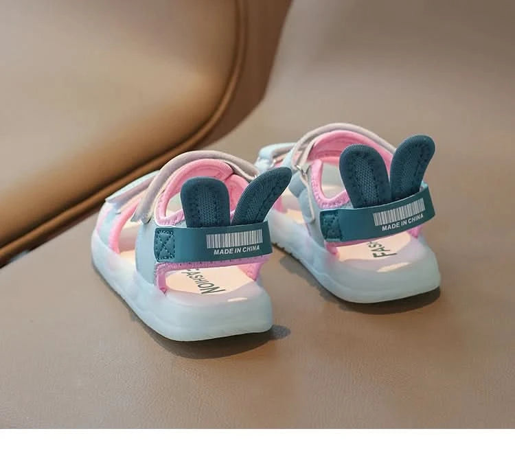 Children's Sandals 2-12 Years Old Cartoon Greenish Pink Soft Boys Girls Beach Shoes Casual Non-slip Kids Baby Sports Sandals - M & M Global