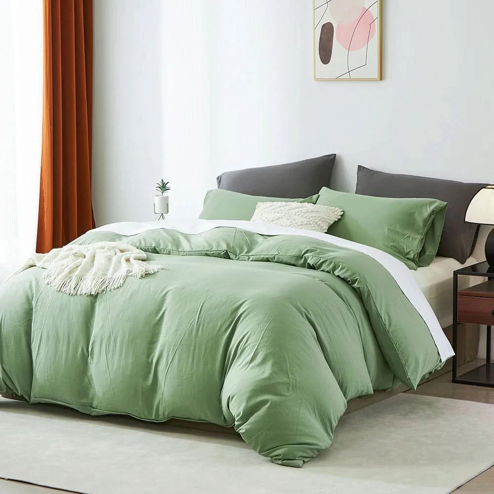 Boho Duvet Cover – All Season Soft Bedding Set, Solid Color Chic Duvet Cover for Twin, Full, Queen, King – Lightweight Bohemian Style Bedroom Decor
