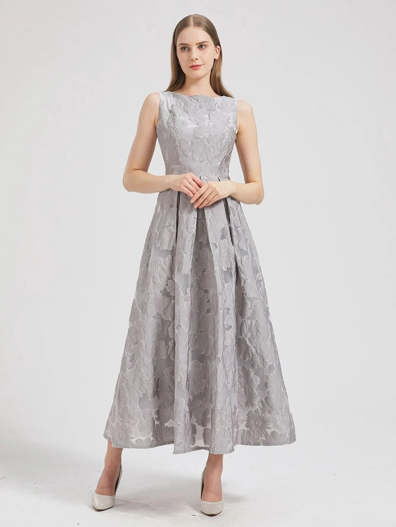 Women 2024 New Fashion Organza Flower Embroidery Elegant Long Dress Summer Sleeveless Dresses Lady Holiday Evening Prom Vestido - M & M Global