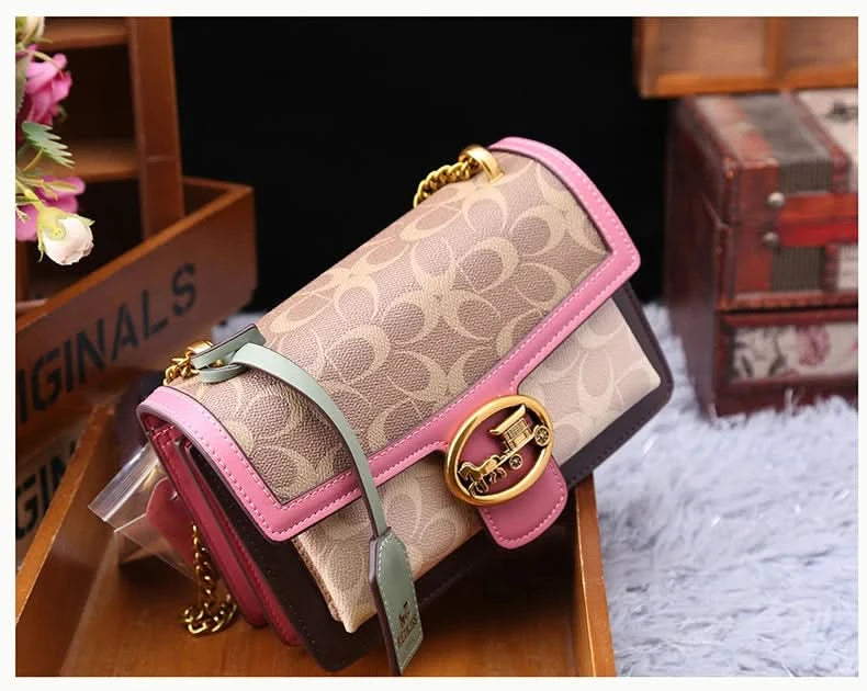 Light luxury women's bag 2025 new high-end color contrast single shoulder underarm bag designer fashionable crossbody small squa - M & M Global