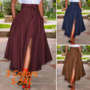 ZANZEA 2024 Summer Women Party Split Sundress Stylish Irregular Skirts High Waist Maxi Vestidos Solid Robe Saia Holiday Faldas