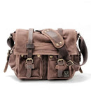 MUCHUAN Canvas Leather Men Messenger Bags   Big Satchel Shoulder Bags Male Laptop Briefcase Travel Handbag - M & M Global