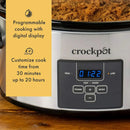 6 Quart and Split 2.5 Quart Double Slow Cooker and Food Warmer, Programmable Slow Cooker with Timer, Stainless Steel - M & M Global