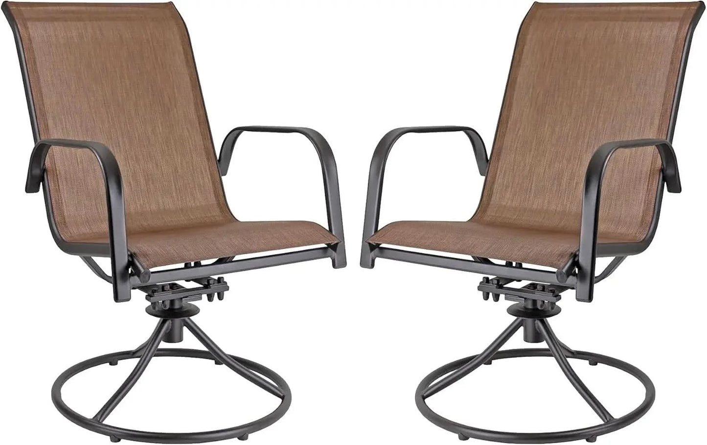 Swivel Outdoor Rocker Chairs with 360° Swivel & Rocking Motion, Weather-Resistant Fabric & Powder-Coated Steel Frame