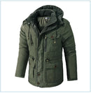 LZLLTT Men Winter Warm Parkas Mens Fleece  Jacket Parkas Men Casual Cotton Outdoor Fur Trench Padded Jackets Coats