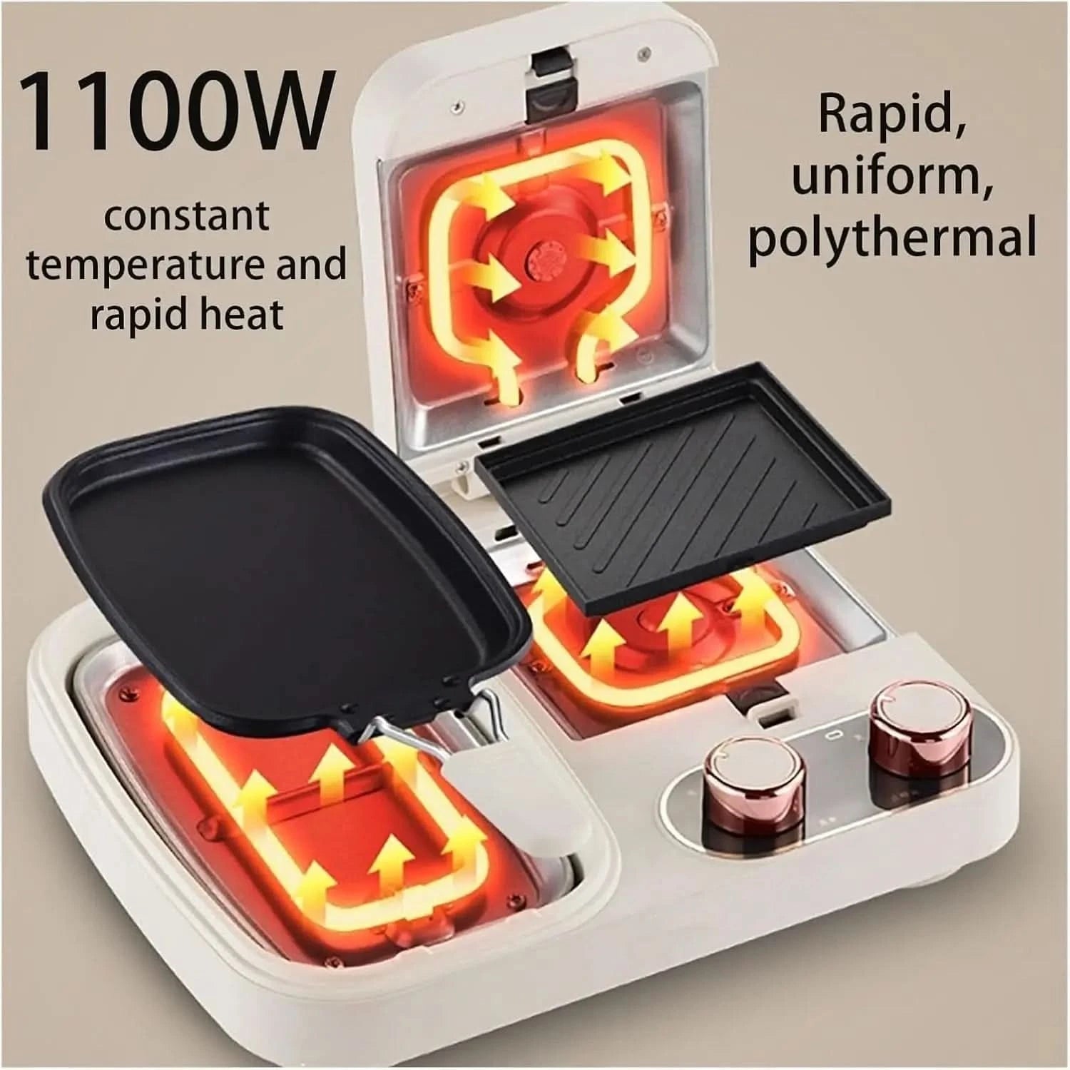 kitchen Gadgets 3 in 1 Breakfast Counter, Electric Mini Waffle Maker, Toast Maker, Breakfast Sandwich Maker, Home Breakfast Make - M & M Global