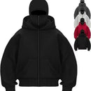 Men and women Balaclava Y2kGothic Harajuku winter new item double hooded sweatshirt men's hooded mask zipper sportswear