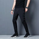 Men's Casual Pants Stretch Slim Fit Elastic Waist Jogger Korean Classic Blue Black Gray Male Brand Trousers Plus Size - M & M Global