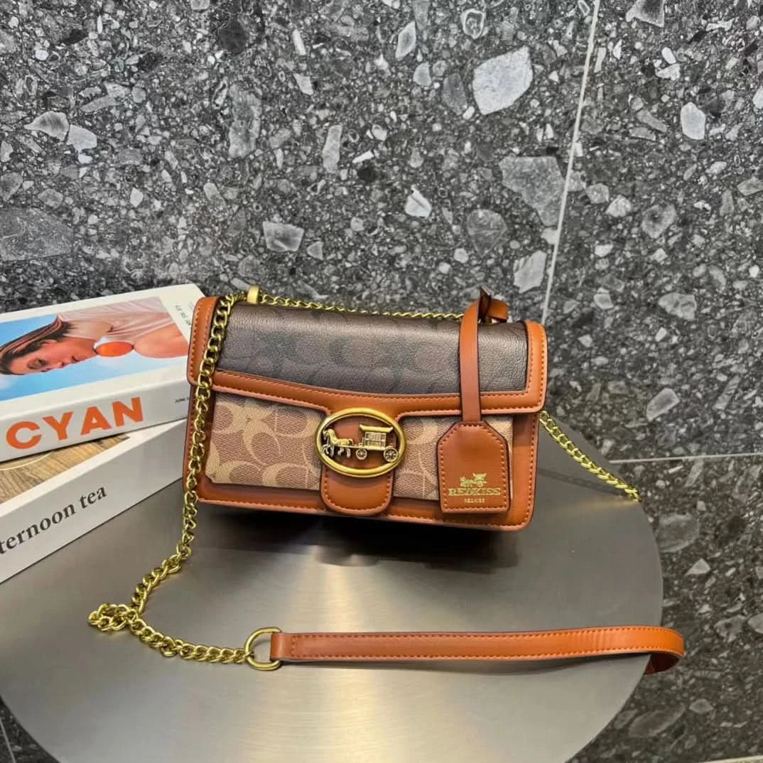 Light luxury women's bag 2025 new high-end color contrast single shoulder underarm bag designer fashionable crossbody small squa - M & M Global