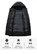 Men Long Parka Fashion Brand Casual Winter Windbreaker Jacket with Hood Coats Fashion Clothing Men All-match Thicken Warm Parkas