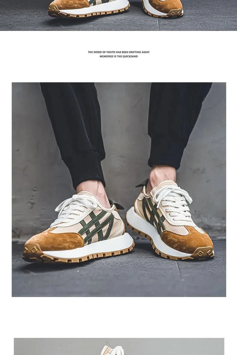 New men's trendy versatile casual sports shoes, men's thick-soled lightweight non-slip breathable trendy shoes кроссовки мужские - M & M Global