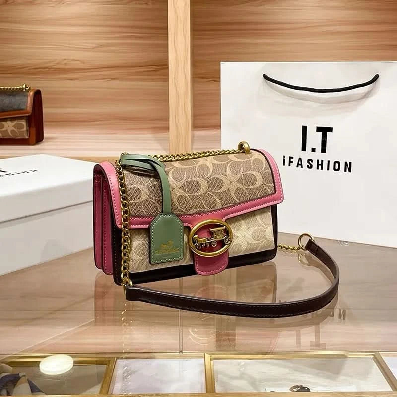 Light luxury women's bag 2025 new high-end color contrast single shoulder underarm bag designer fashionable crossbody small squa - M & M Global