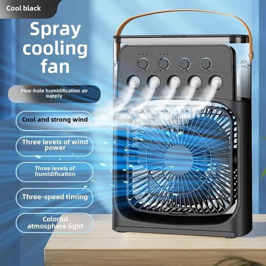 Portable 3 in 1 Mini AC Air Cooler Fan Humidifier with LED Light for Home Office Bedroom Camping Cooling - M & M Global