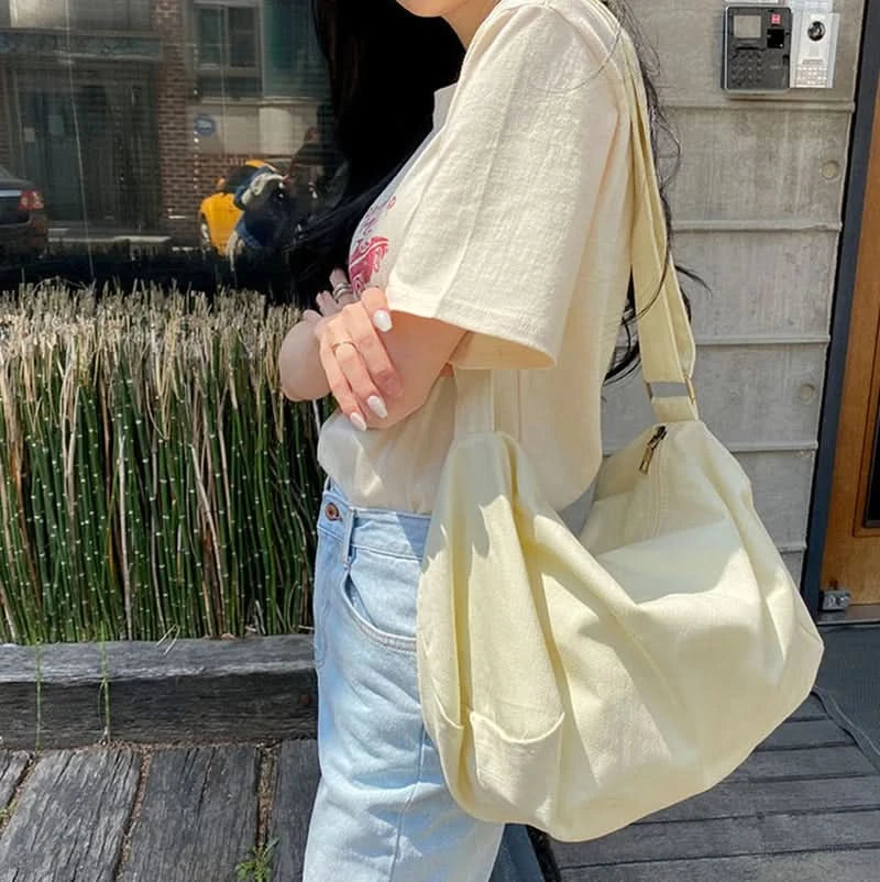 Women Shoulder Bag Large Canvas Crossbody Bags For Women Fashion Korean Female Student School Bag Chic Messenger Bag Handbags - M & M Global