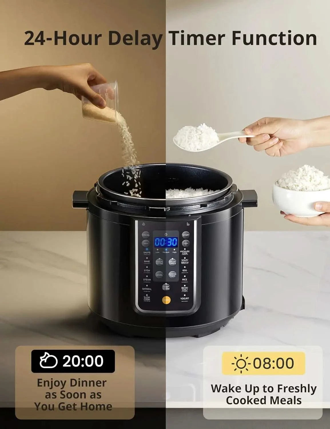 9-in-1Electric Pressure Cooker,14 Presets Instant Multi Cooker Olla de Presion Non-Stick Pot Yogurt Maker Rice Cooker 6 Quarts - M & M Global