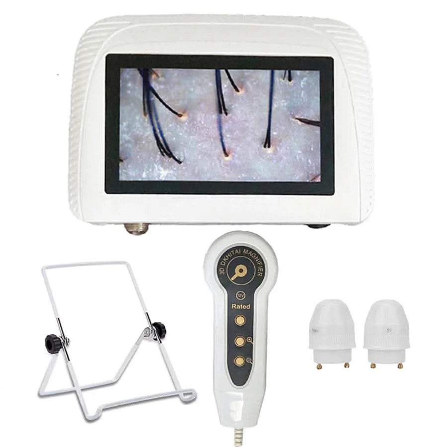 5 Inch Skin Analyzer Machine Professional Facial Scalp Hair Follicle Oil Moisture Care Detector Analyzer Tester Rechargeable - M & M Global