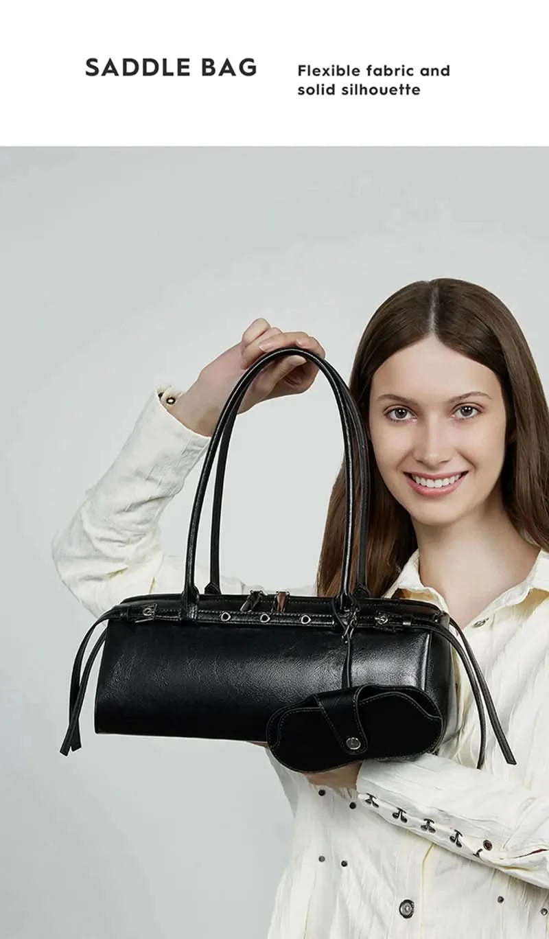 New Women's Rectangle Bag Luxury Designer Shoulder Bags High Quality Cowhide Handbags Fashion Women Baguette Bag 3086 - M & M Global