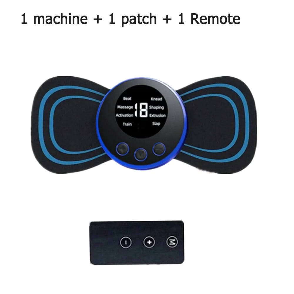 Neck Massager LCD Display EMS Electric Cervical Massage Patch Low-Frequency Pulse Muscle Stimulation Pad For Relaxation - M & M Global