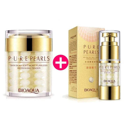 BIOAQUA Pure Pearl Face Skin Care Sets Facial Cream Eye Cream Firming Anti Dark Circles Moisturizing Brightening skincare Set - M & M Global