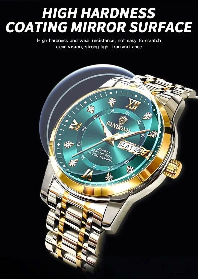 Casual Business Movement Fashion Quartz Wristwatches Gold Diamond Clock Men Luxury Watch Automatic Watches Mens Gifts Relojes - M & M Global