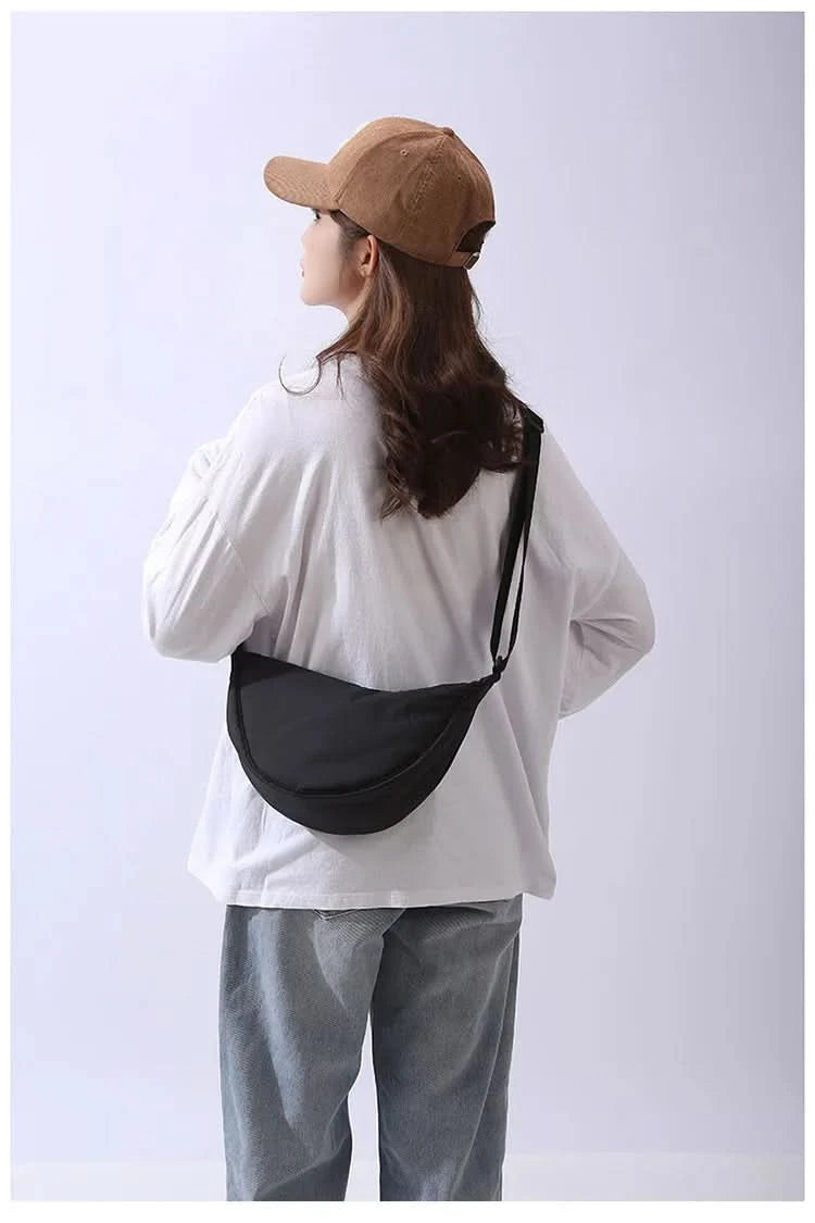 Simple Design Women's Messenger Bag Fashion Ladies Nylon Hobos Small Shoulder Bags Vintage Female Girls Purse Cloth Handbags - M & M Global