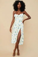 Women Elegant Floral Beach Vacation Bodycon Streetwear Long Dress 2024 Summer Clothes Wholesale Items For Business - M & M Global