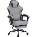Gaming Chair,Computer Chair Fabric with Pocket Spring Cushion, Office Chair with Footrest and Massage Lumbar Support, Reclining