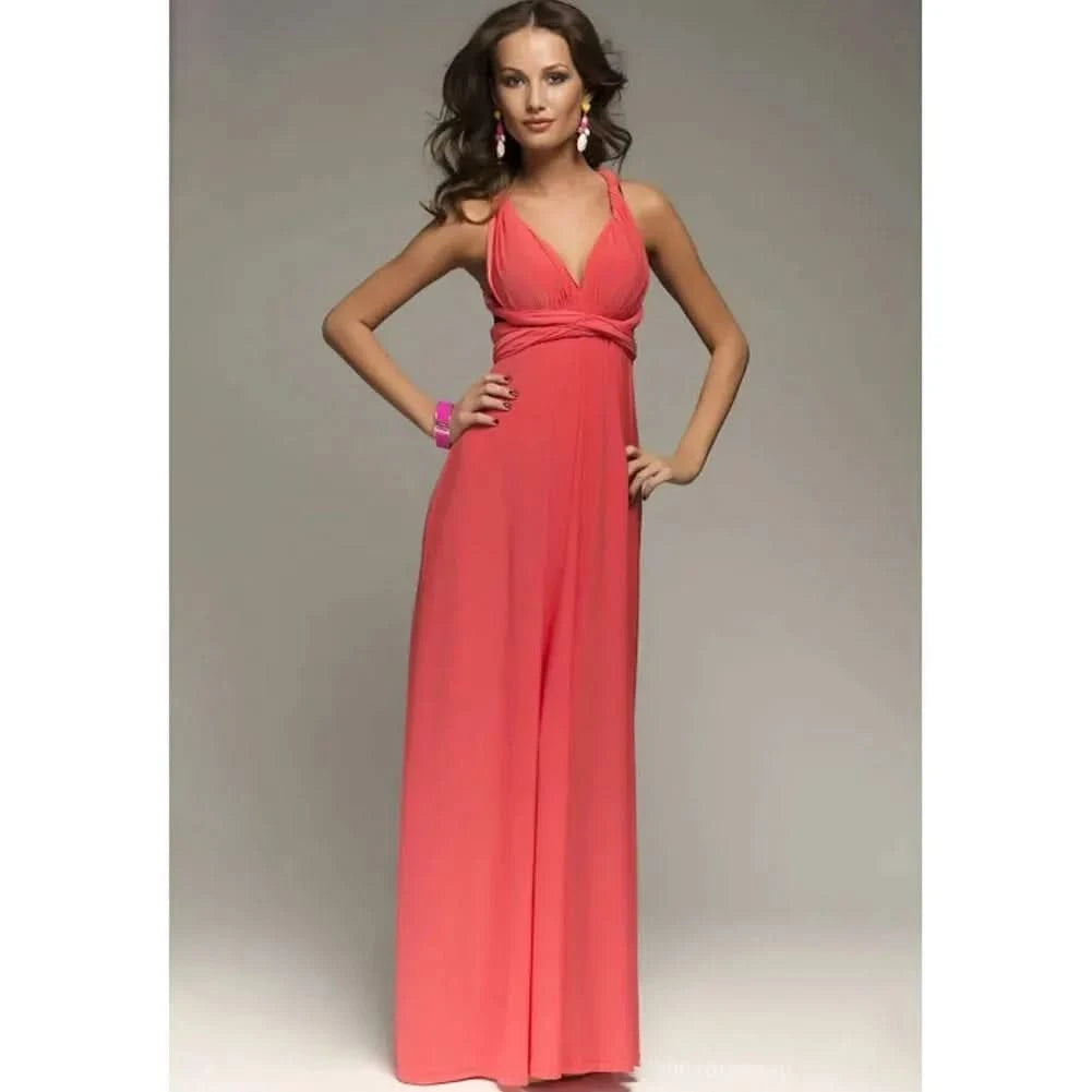 Sexy Women Multiway Wrap Convertible Boho Maxi Club Red Dress Bandage Long Dress Party Bridesmaids Infinity Robe Longue Femme - M & M Global