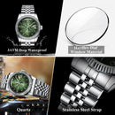 POEDAGAR Fashion High Quality Men Clock Waterproof Date Week Watch For Man Stainless Steel Luxury Quartz Men's Watches Reloj+Box