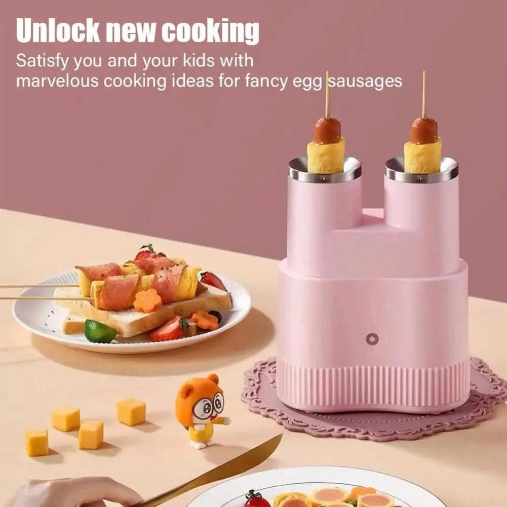 Double-tube Automatic Egg Roll Maker, Hot Dog Roll Maker Egg Cooker, Non Stick Omelet Maker, 7min Fast Cooking, Egg Hot Dog Brea - M & M Global
