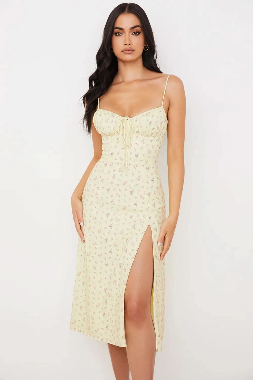 Women Elegant Floral Beach Vacation Bodycon Streetwear Long Dress 2024 Summer Clothes Wholesale Items For Business - M & M Global
