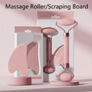 Face And Neck Massager Roller and Guasha Board Resin Non-rose Crystal Jade Roller Beauty Double-ended Massage Skincare Tools - M & M Global