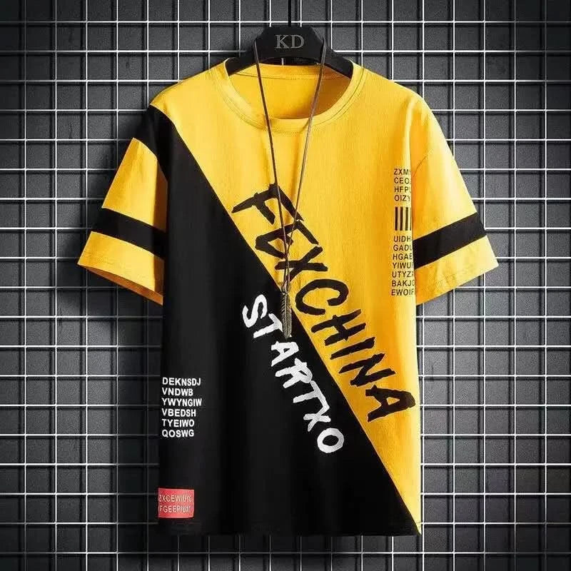 Short Sleeved T-shirt for Men's Summer New Trendy Brand Slim Fit Round Neck Men's Half Sleeved T-shirt Upper Garment - M & M Global