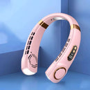 Pink neckband with digital display on a blue background