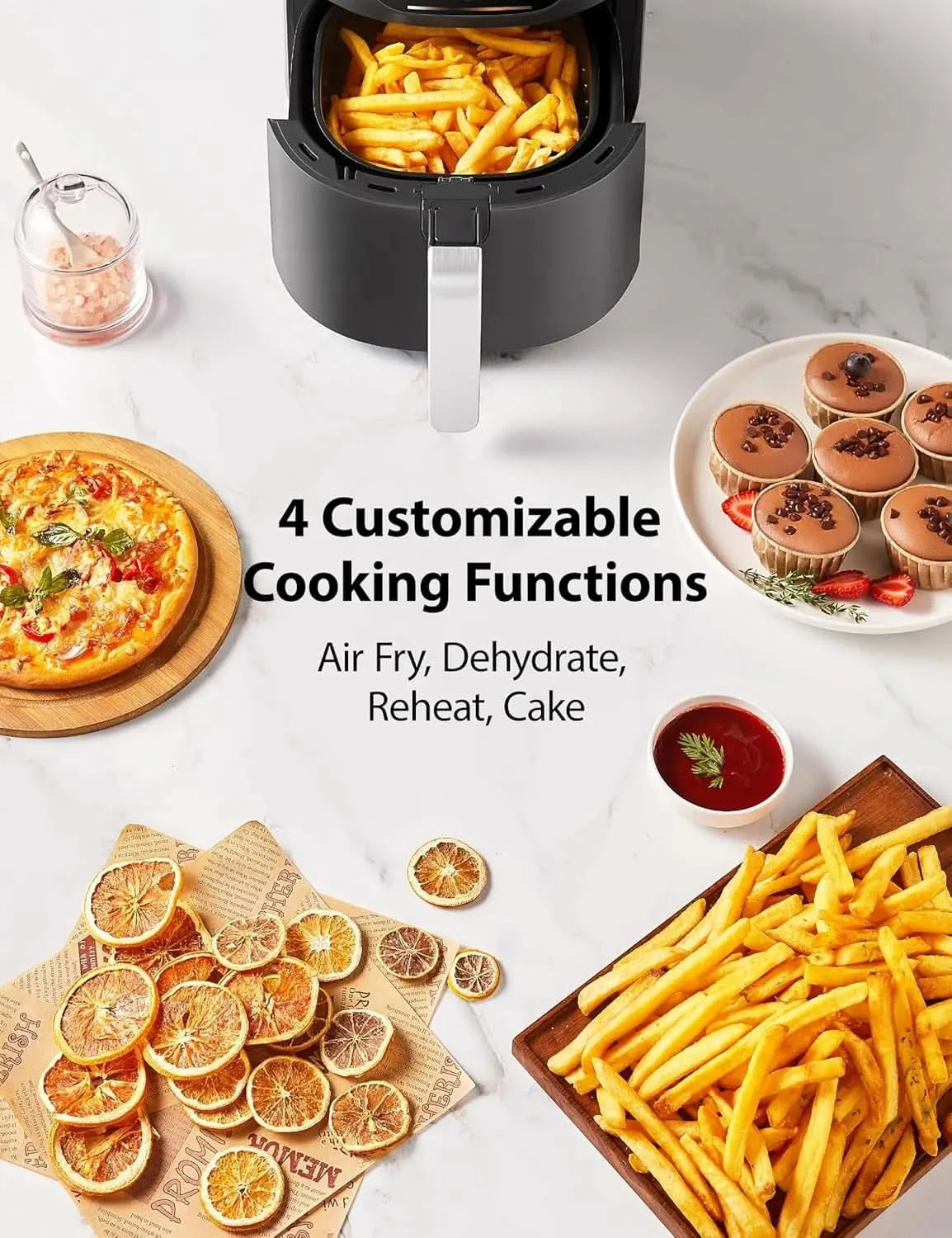 5.5QT Air Fryer with Heat-Q Technology, Quick and Easy Meals, 8 Preset Menus and Menu-IQ Function, 1-Degree Fahrenheit Precision - M & M Global